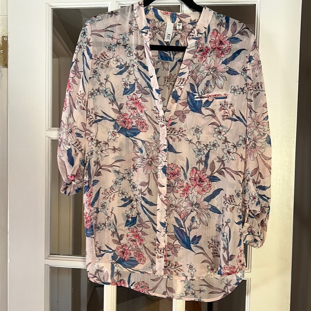 Kut from the Kloth. Sheer floral blouse